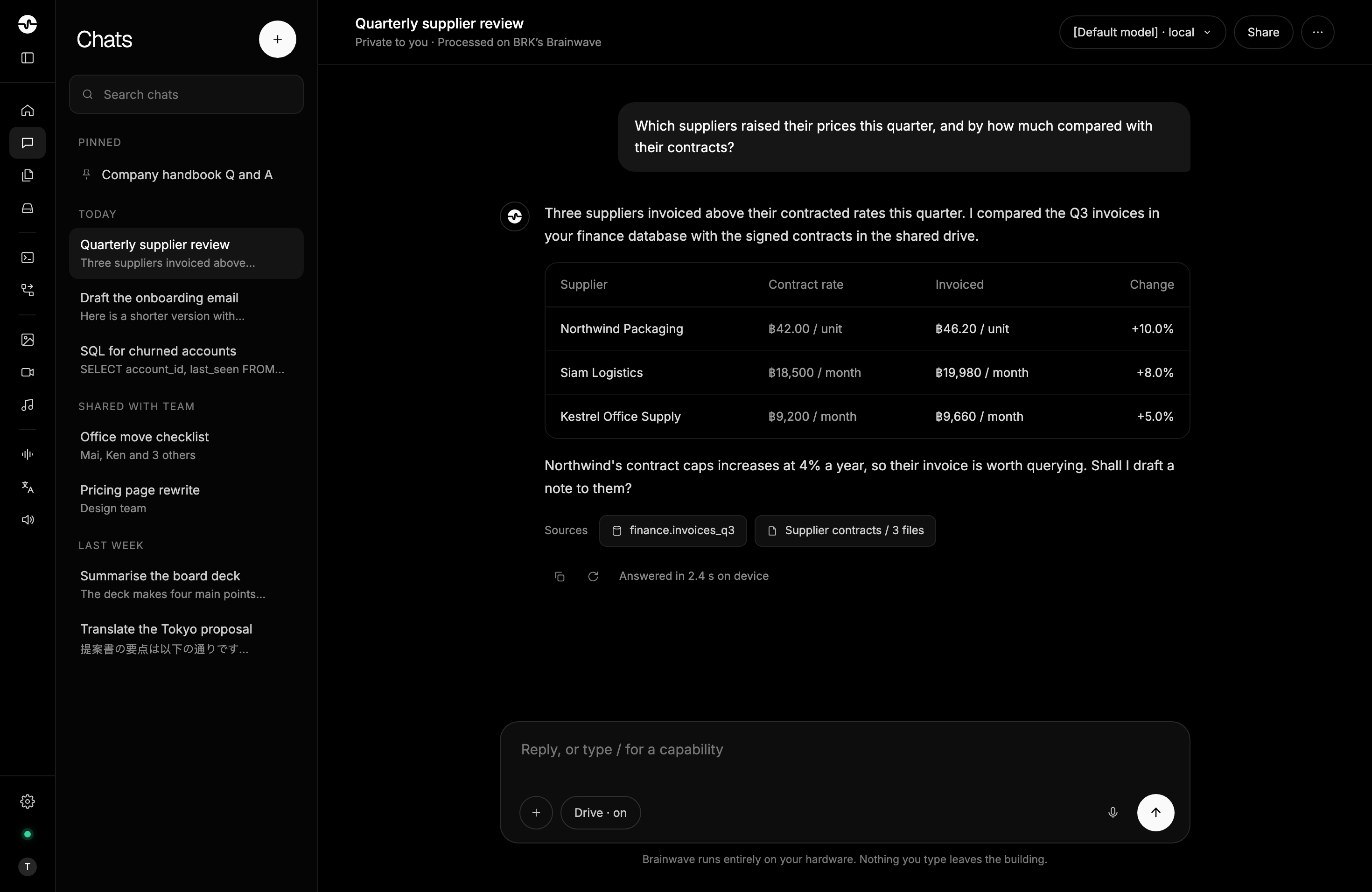 Brainwave desktop app: AI Chat