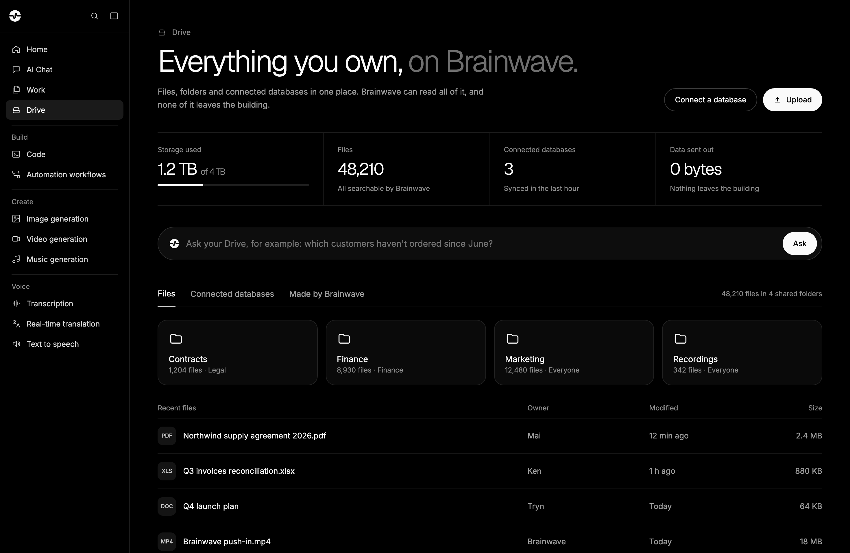 Brainwave desktop app: Drive