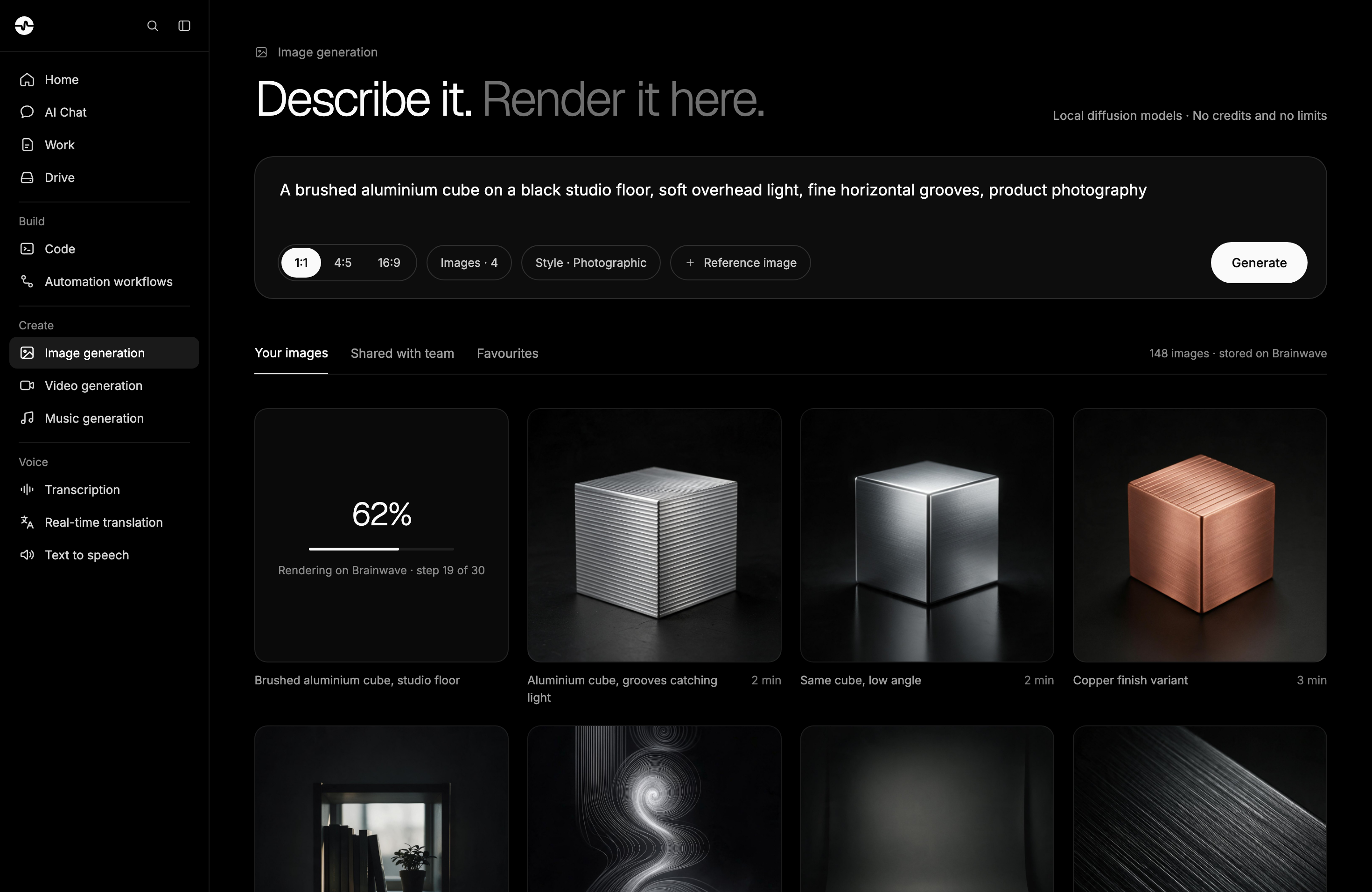 Brainwave desktop app: Images