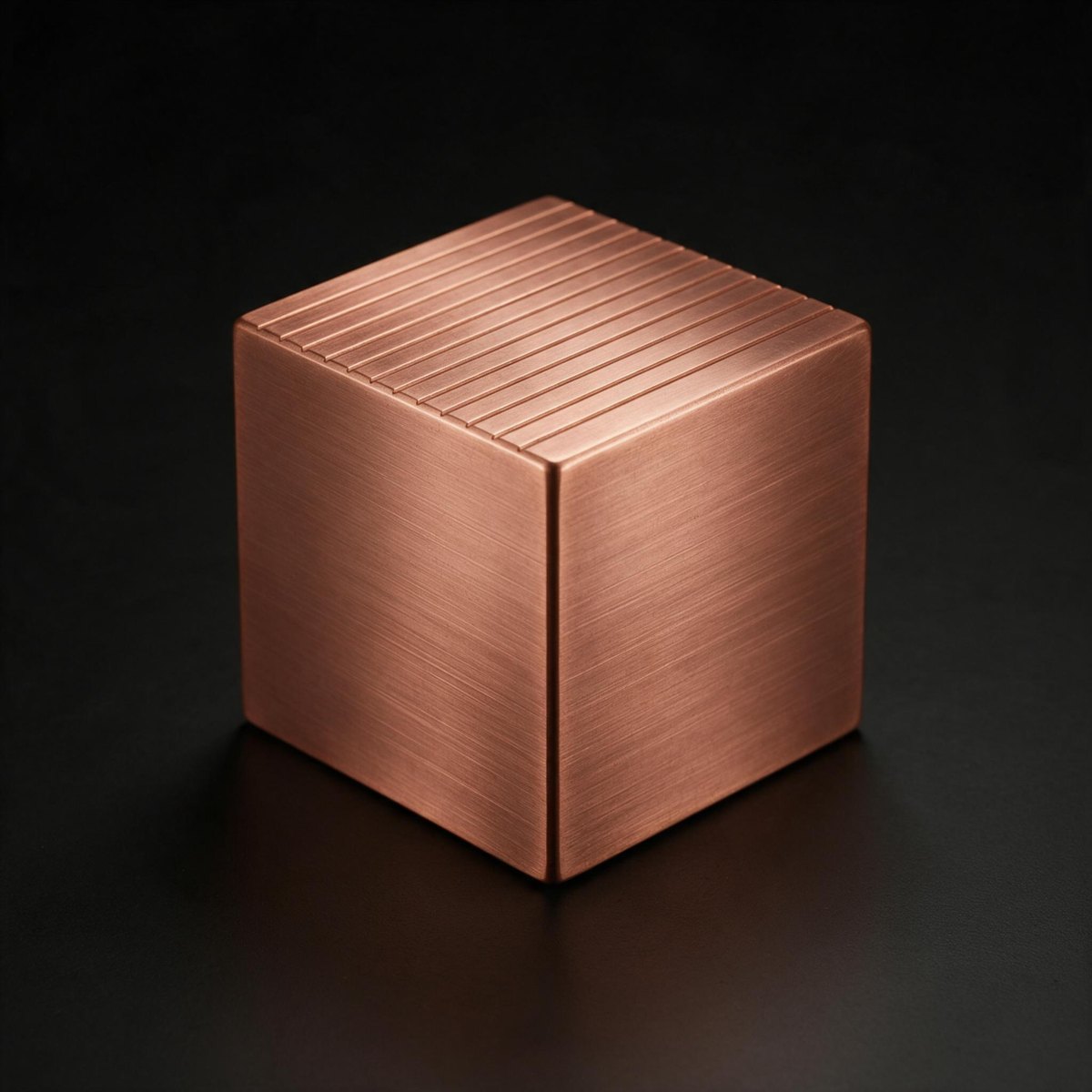 Generated image: a copper cube